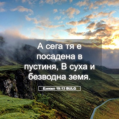 Picture 05 - Езекил 19:13 BULG - А сега тя е посадена в - Bible Verse Picture