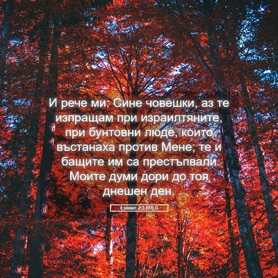 Picture 05 - Езекил 2:3 BULG - И рече ми: Сине човешки, аз - Bible Verse Picture
