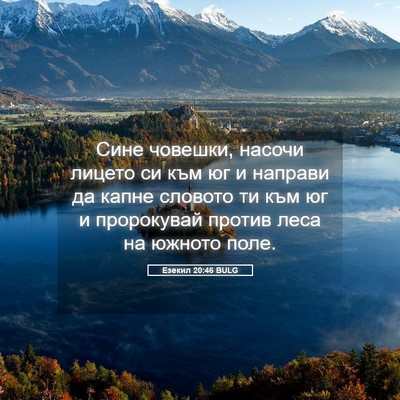 Picture 05 - Езекил 20:46 BULG - Сине човешки, насочи - Bible Verse Picture