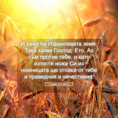 Picture 05 - Езекил 21:3 BULG - И кажи на Израилевата земя: - Bible Verse Picture
