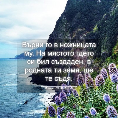 Picture 05 - Езекил 21:30 BULG - Върни го в ножницата му. На - Bible Verse Picture