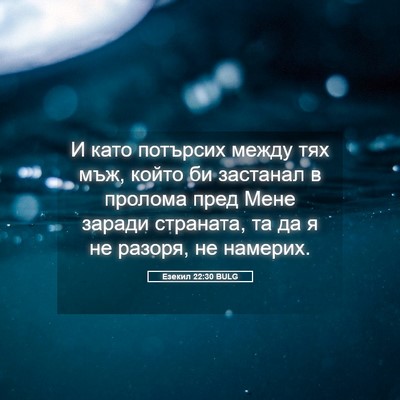 Picture 05 - Езекил 22:30 BULG - И като потърсих между тях - Bible Verse Picture