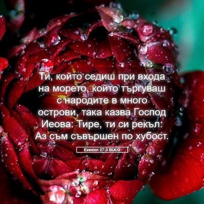 Picture 05 - Езекил 27:3 BULG - Ти, който седиш при входа - Bible Verse Picture