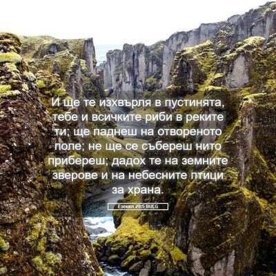 Picture 05 - Езекил 29:5 BULG - И ще те изхвърля в - Bible Verse Picture