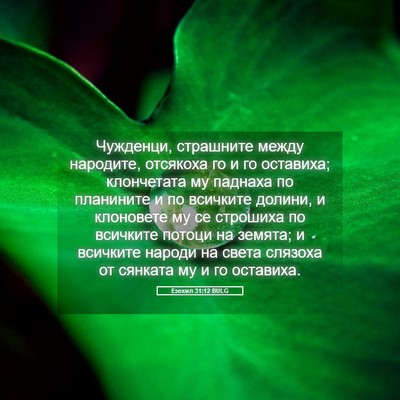 Picture 05 - Езекил 31:12 BULG - Чужденци, страшните между - Bible Verse Picture