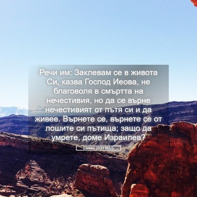 Picture 05 - Езекил 33:11 BULG - Речи им: Заклевам се в - Bible Verse Picture