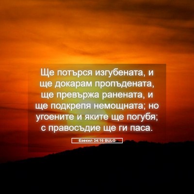 Picture 05 - Езекил 34:16 BULG - Ще потърся изгубената, и ще - Bible Verse Picture