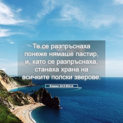 Picture 05 - Езекил 34:5 BULG - Те се разпръснаха понеже - Bible Verse Picture