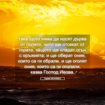 Picture 05 - Езекил 39:10 BULG - така щото няма да носят - Bible Verse Picture