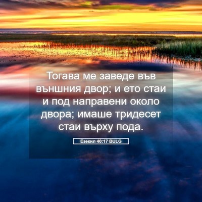 Picture 05 - Езекил 40:17 BULG - Тогава ме заведе във - Bible Verse Picture