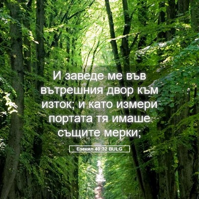 Picture 05 - Езекил 40:32 BULG - И заведе ме във вътрешния - Bible Verse Picture