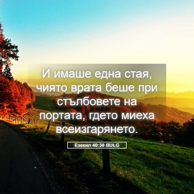 Picture 05 - Езекил 40:38 BULG - И имаше една стая, чиято - Bible Verse Picture