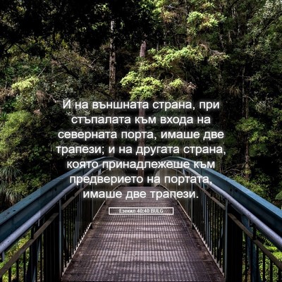 Picture 05 - Езекил 40:40 BULG - И на външната страна, при - Bible Verse Picture