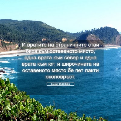 Picture 05 - Езекил 41:11 BULG - И вратите на страничните - Bible Verse Picture