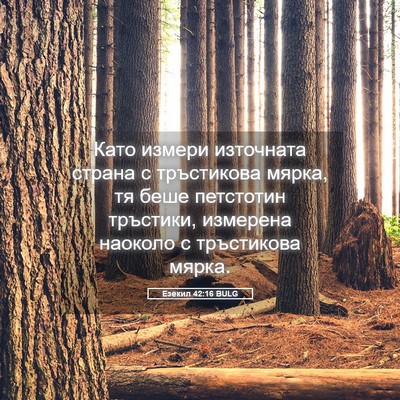 Picture 05 - Езекил 42:16 BULG - Като измери източната - Bible Verse Picture