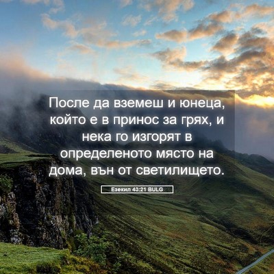 Picture 05 - Езекил 43:21 BULG - После да вземеш и юнеца, - Bible Verse Picture
