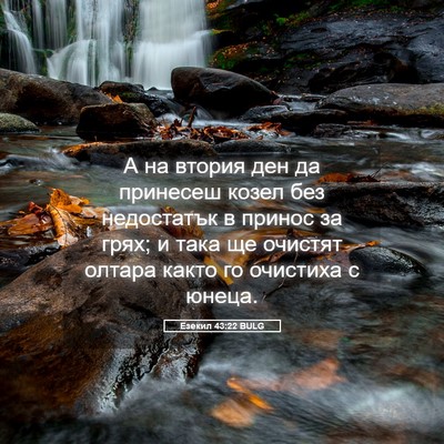 Picture 05 - Езекил 43:22 BULG - А на втория ден да принесеш - Bible Verse Picture