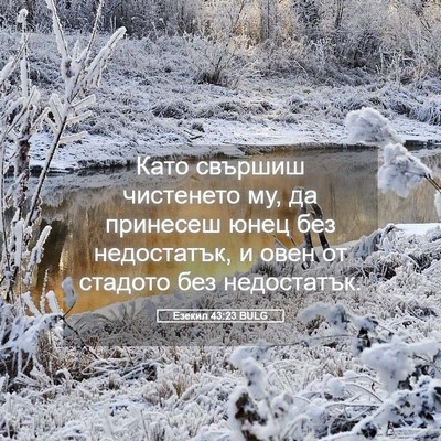 Picture 05 - Езекил 43:23 BULG - Като свършиш чистенето му, - Bible Verse Picture