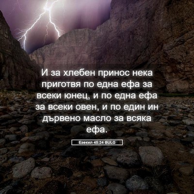 Picture 05 - Езекил 45:24 BULG - И за хлебен принос нека - Bible Verse Picture