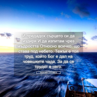 Picture 05 - Еклесиаст 1:13 BULG - И предадох сърцето си да - Bible Verse Picture