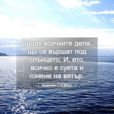 Picture 05 - Еклесиаст 1:14 BULG - Видях всичките дела, що се - Bible Verse Picture