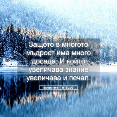 Picture 05 - Еклесиаст 1:18 BULG - Защото в многото мъдрост - Bible Verse Picture