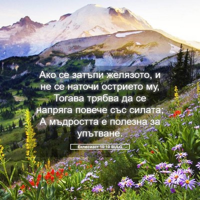 Picture 05 - Еклесиаст 10:10 BULG - Ако се затъпи желязото, и - Bible Verse Picture
