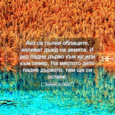 Picture 05 - Еклесиаст 11:3 BULG - Ако са пълни облаците, - Bible Verse Picture