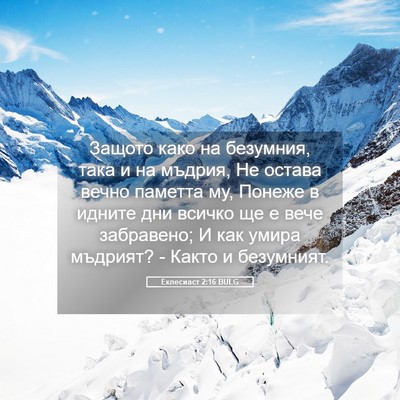 Picture 05 - Еклесиаст 2:16 BULG - Защото како на безумния, - Bible Verse Picture