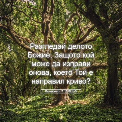 Picture 05 - Еклесиаст 7:13 BULG - Разгледай делото Божие; - Bible Verse Picture
