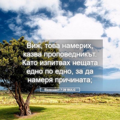 Picture 05 - Еклесиаст 7:28 BULG - Виж, това намерих, казва - Bible Verse Picture