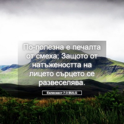 Picture 05 - Еклесиаст 7:3 BULG - По-полезна е печалта от - Bible Verse Picture