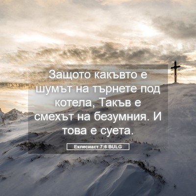 Picture 05 - Еклесиаст 7:6 BULG - Защото какъвто е шумът на - Bible Verse Picture