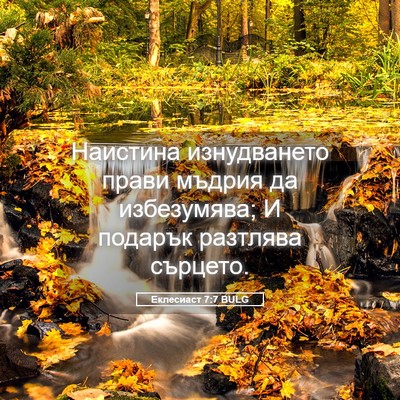 Picture 05 - Еклесиаст 7:7 BULG - Наистина изнудването - Bible Verse Picture