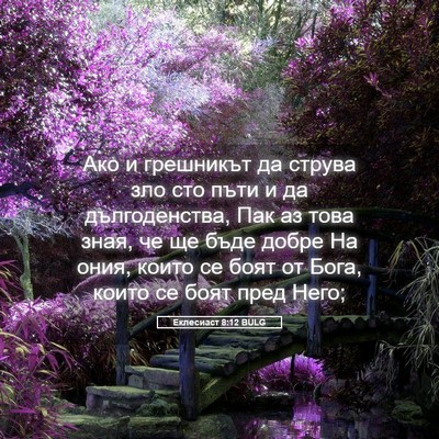 Picture 05 - Еклесиаст 8:12 BULG - Ако и грешникът да струва - Bible Verse Picture
