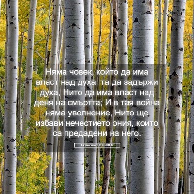 Picture 05 - Еклесиаст 8:8 BULG - Няма човек, който да има - Bible Verse Picture
