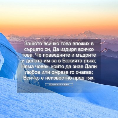 Picture 05 - Еклесиаст 9:1 BULG - Защото всичко това вложих - Bible Verse Picture