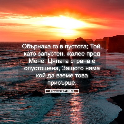 Picture 05 - Еремия 12:11 BULG - Обърнаха го в пустота; Той, - Bible Verse Picture