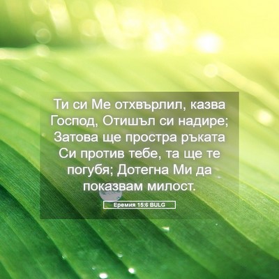 Picture 05 - Еремия 15:6 BULG - Ти си Ме отхвърлил, казва - Bible Verse Picture