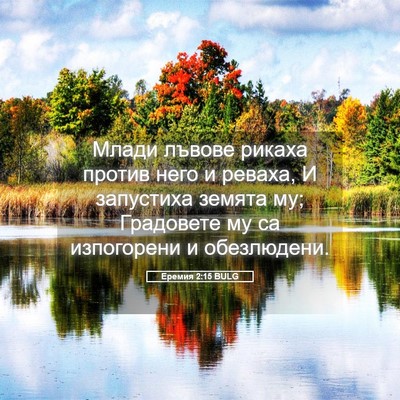Picture 05 - Еремия 2:15 BULG - Млади лъвове рикаха против - Bible Verse Picture