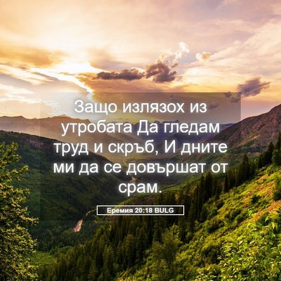 Picture 05 - Еремия 20:18 BULG - Защо излязох из утробата - Bible Verse Picture
