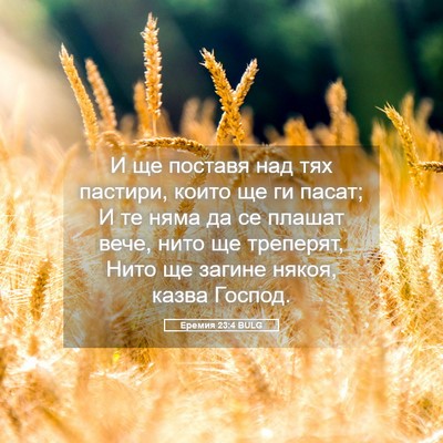 Picture 05 - Еремия 23:4 BULG - И ще поставя над тях - Bible Verse Picture