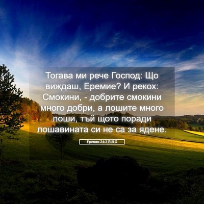 Picture 05 - Еремия 24:3 BULG - Тогава ми рече Господ: Що - Bible Verse Picture