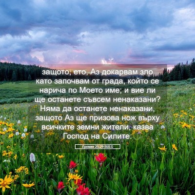 Picture 05 - Еремия 25:29 BULG - защото, ето, Аз докарвам - Bible Verse Picture