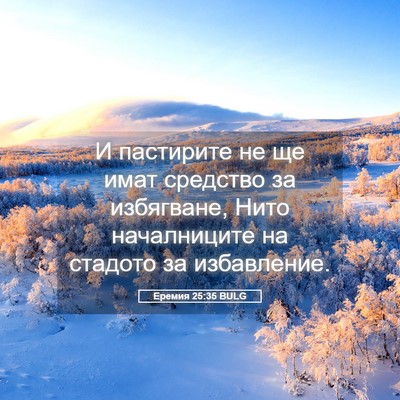 Picture 05 - Еремия 25:35 BULG - И пастирите не ще имат - Bible Verse Picture