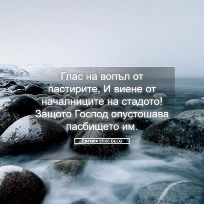 Picture 05 - Еремия 25:36 BULG - Глас на вопъл от пастирите, - Bible Verse Picture