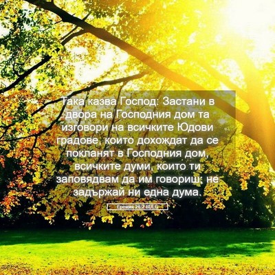 Picture 05 - Еремия 26:2 BULG - Така казва Господ: Застани - Bible Verse Picture