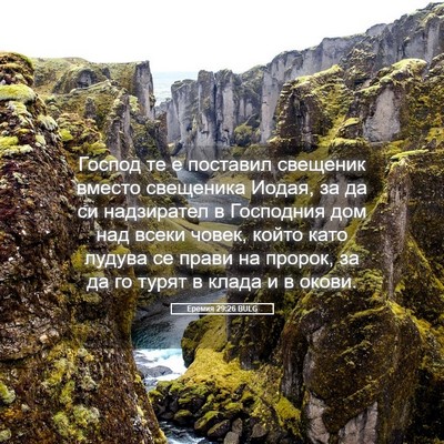 Picture 05 - Еремия 29:26 BULG - Господ те е поставил - Bible Verse Picture