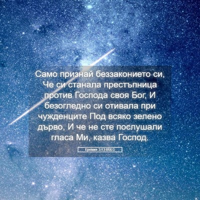 Picture 05 - Еремия 3:13 BULG - Само признай беззаконието - Bible Verse Picture