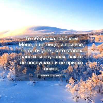 Picture 05 - Еремия 32:33 BULG - Те обърнаха гръб към Мене, - Bible Verse Picture